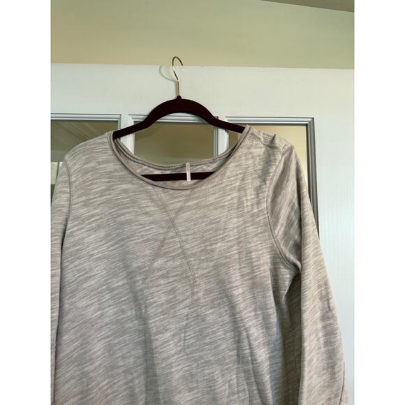 Free People Oversized Light Gray Tunic Long Sleeve Small Distressed - Picture 2 of 5